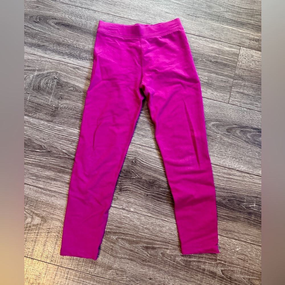 Primary Fuchsia French terry lined Leggings for Kids.